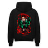 Demon Slayer Tanjiro Zip Hoodie im Oversized-Stil – Hochwertiges Anime Merchandise für Streetwear Fans und Demon Slayer Liebhaber