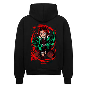 Demon Slayer Tanjiro Zip Hoodie im Oversized-Stil – Hochwertiges Anime Merchandise für Streetwear Fans und Demon Slayer Liebhaber