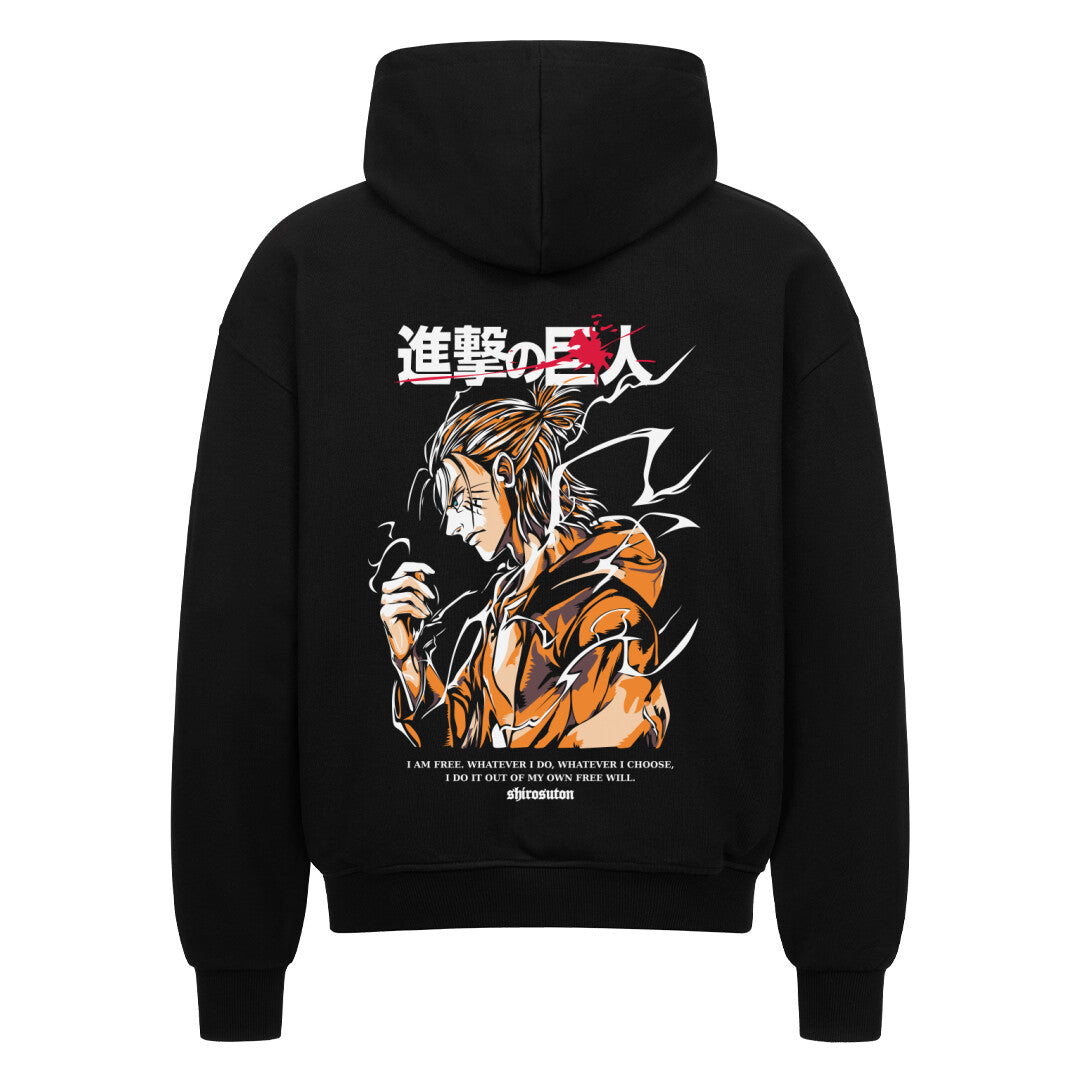 Attack on Titan Eren Jäger Zip Hoodie im Oversized-Stil – Hochwertiges Anime Merchandise für Streetwear Fans und aot Liebhaber