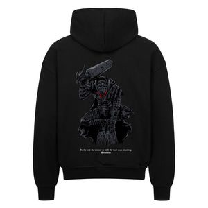 Berserk Guts Branded Swordsman Zip Hoodie im Oversized-Stil – Hochwertiges Anime Merchandise für Streetwear Fans und Berserk Liebhaber.