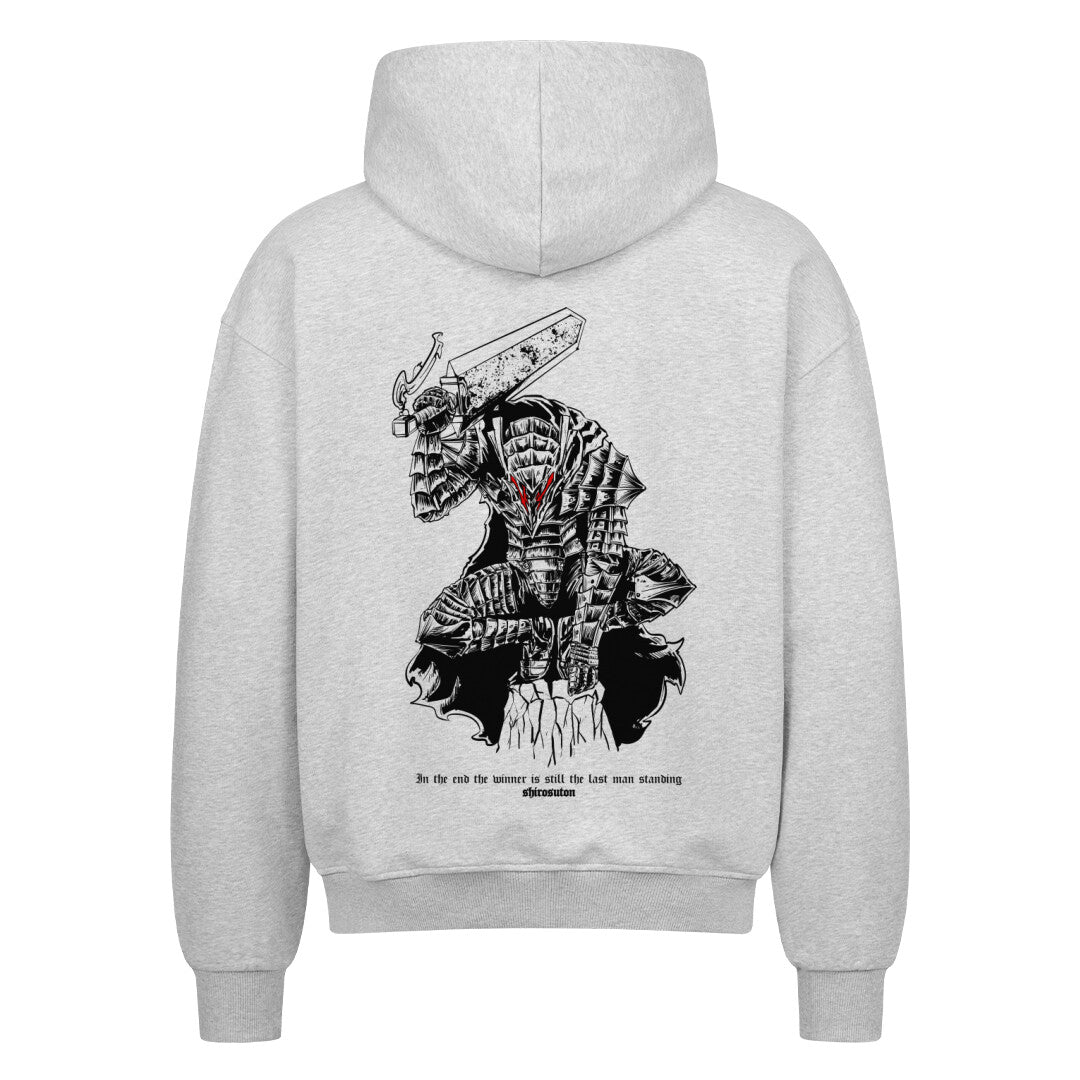 Berserk Guts Branded Swordsman Zip Hoodie im Oversized-Stil – Hochwertiges Anime Merchandise für Streetwear Fans und Berserk Liebhaber.