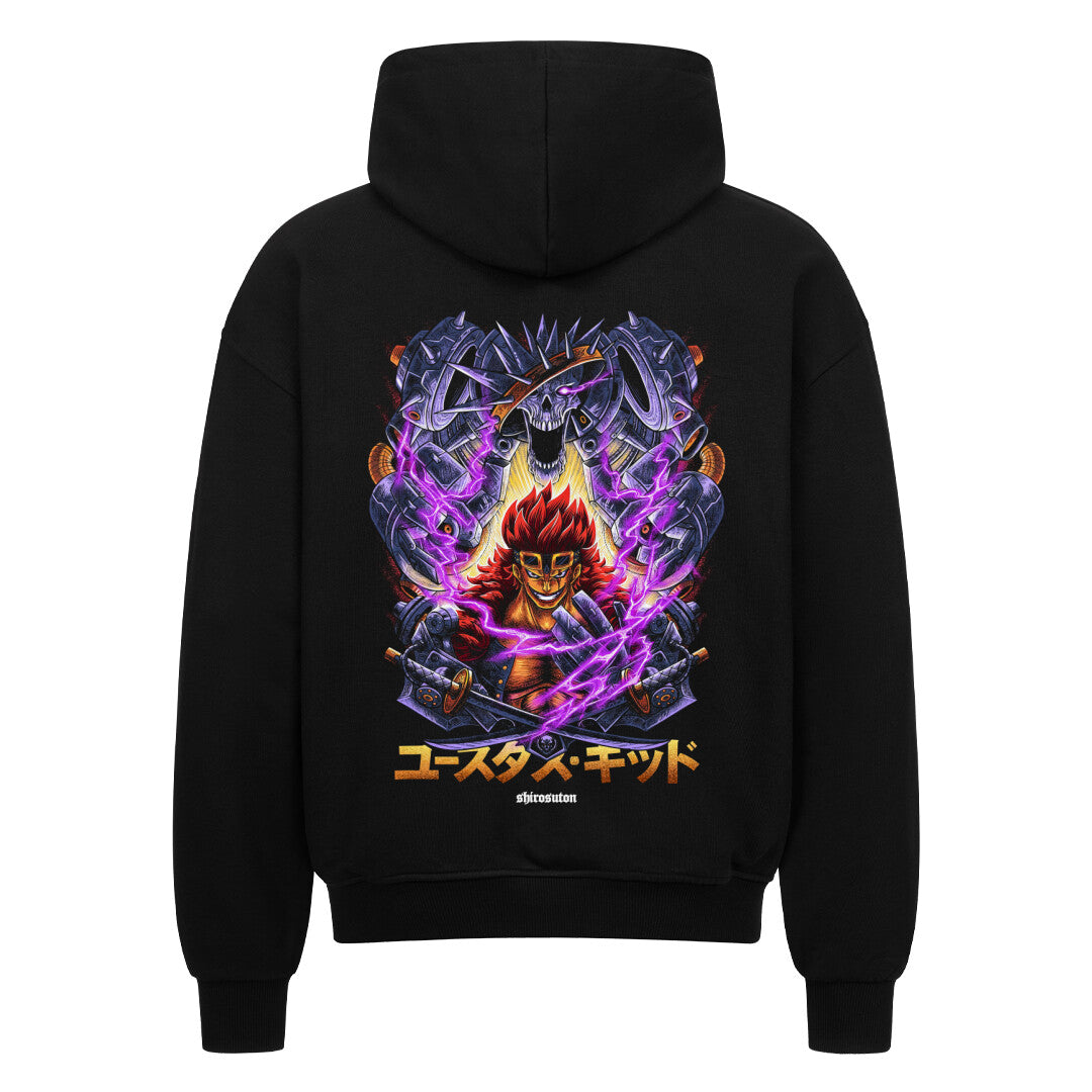 One Piece Eustass Kid Zip Hoodie im Oversized-Stil – Hochwertiges Anime Merchandise für Streetwear Fans und One Piece Liebhaber