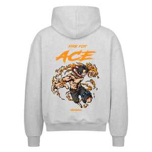 One Piece Ace Fire Fist Zip Hoodie im Oversized-Stil – Hochwertiges Anime Merchandise für Streetwear Fans und One Piece Liebhaber