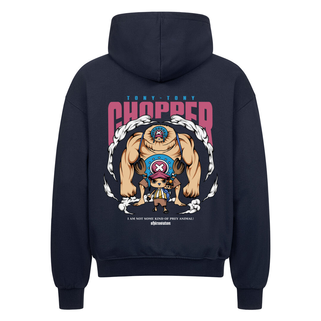 One Piece Chopper Prey Animal Zip Hoodie im Oversized-Stil – Hochwertiges Anime Merchandise für Streetwear Fans und One Piece Liebhaber