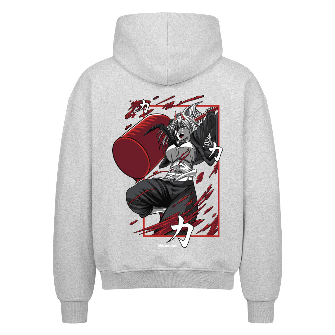 Chainsaw Man Power Zip Hoodie im Oversized-Stil – Hochwertiges Anime Merchandise für Streetwear Fans und Chainsaw Man Liebhaber