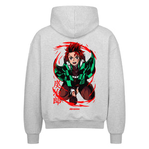 Demon Slayer Tanjiro Zip Hoodie im Oversized-Stil – Hochwertiges Anime Merchandise für Streetwear Fans und Demon Slayer Liebhaber