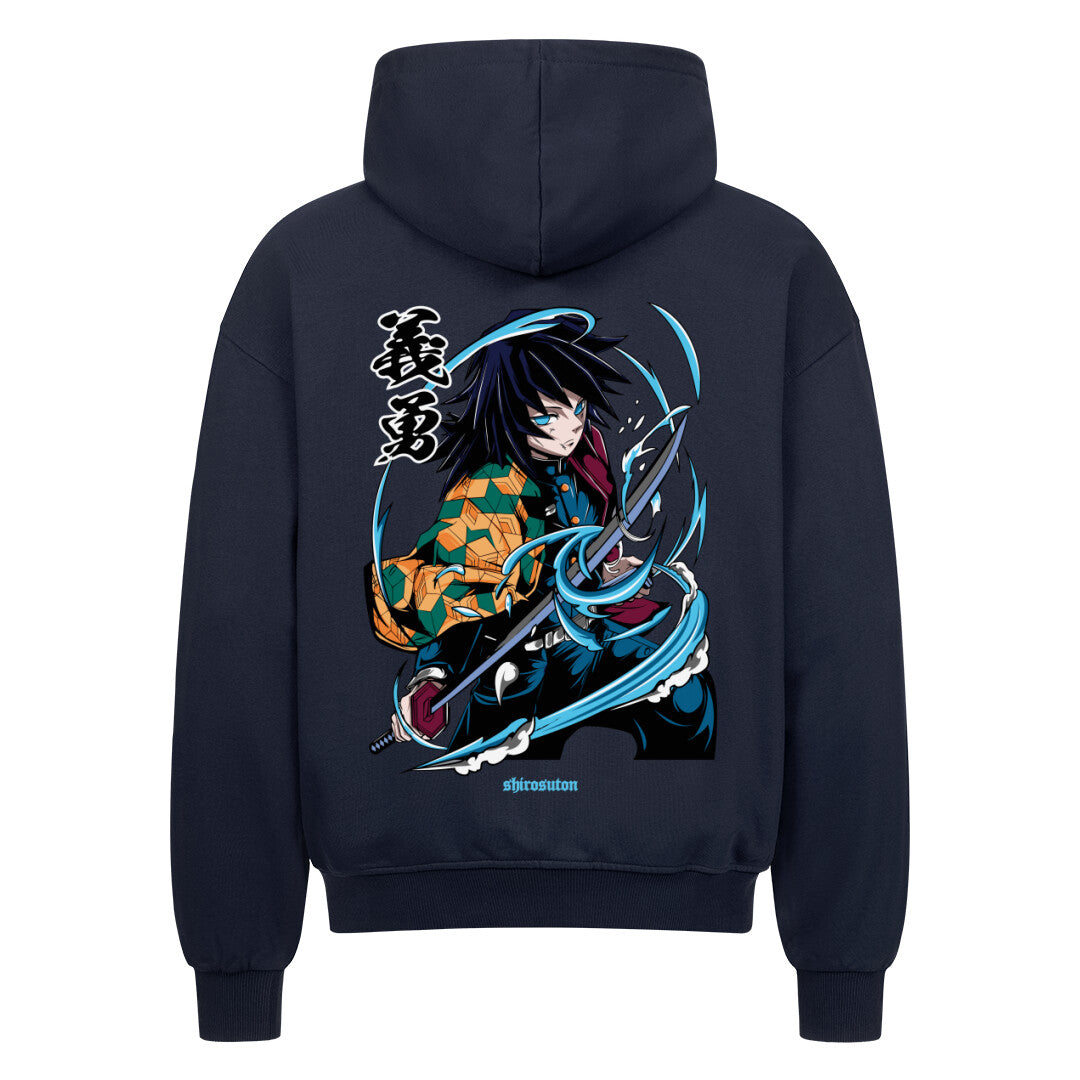 Demon Slayer Tomioka Zip Hoodie im Oversized-Stil – Hochwertiges Anime Merchandise für Streetwear Fans und Demon Slayer Liebhaber