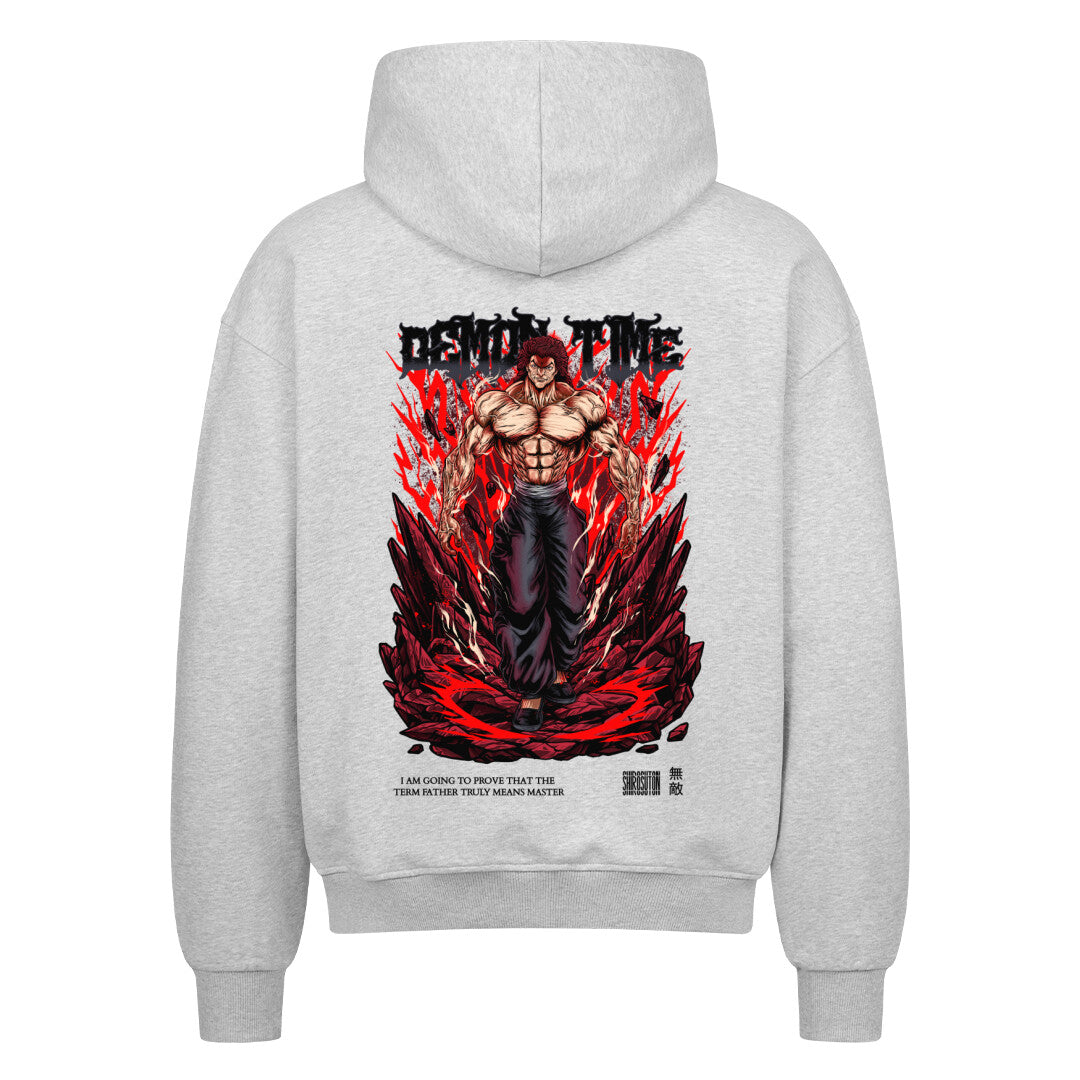 Baki Yujiro Zip Hoodie im Oversized-Stil – Hochwertiges Anime Merchandise für Streetwear Fans und Baki Liebhaber